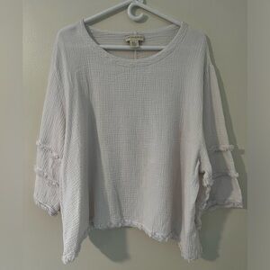 Cynthia Rowley White Cotton Boho Top